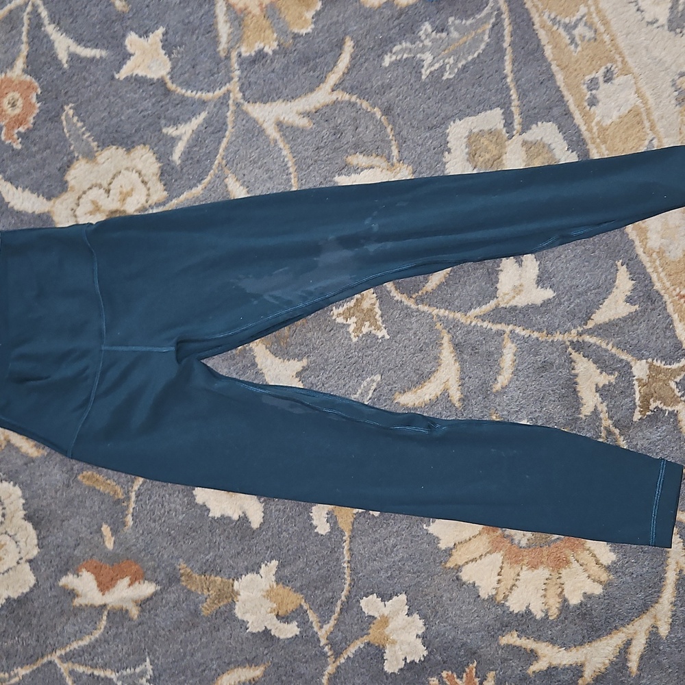 lululemon Align High-Rise Pant 25" Size 2 Small Dark Teal Green *flawed* Stain